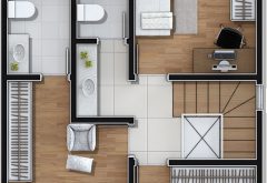 Casa Condomínio Fechado Horizontal - Planta Baixa Casa-B3-R00-SUPERIOR