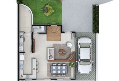 Casa Condomínio Fechado Horizontal - Planta Baixa Casa-C13-R00-INFERIOR